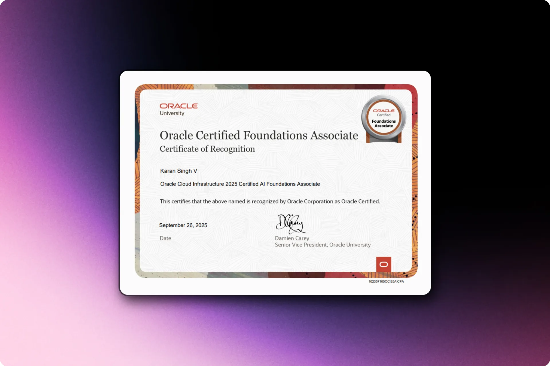 Oracle Certified AI Foundations Associate